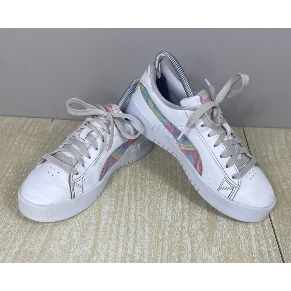 Puma Jada Swirl Sz 5C Shoes White Pink Low Top Tennis Shoes / Sneakers